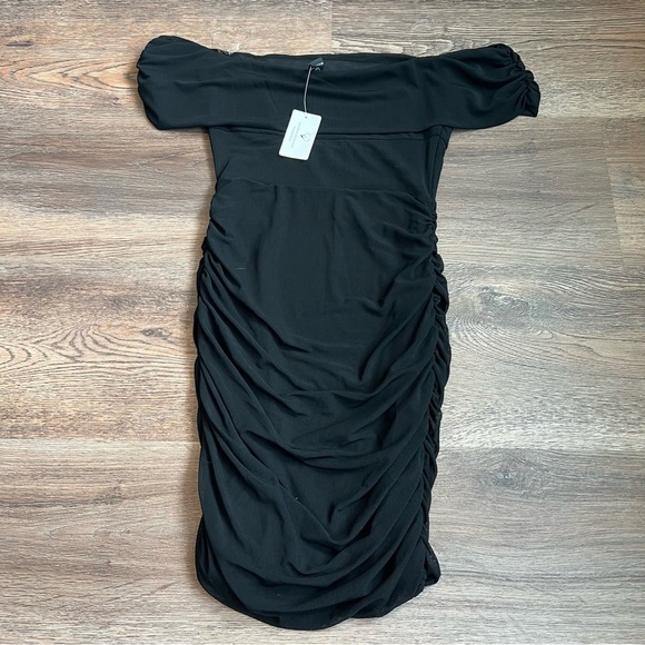 Windsor Black Ruched Off-Shoulder Bodycon Dress - Picture 2 of 5